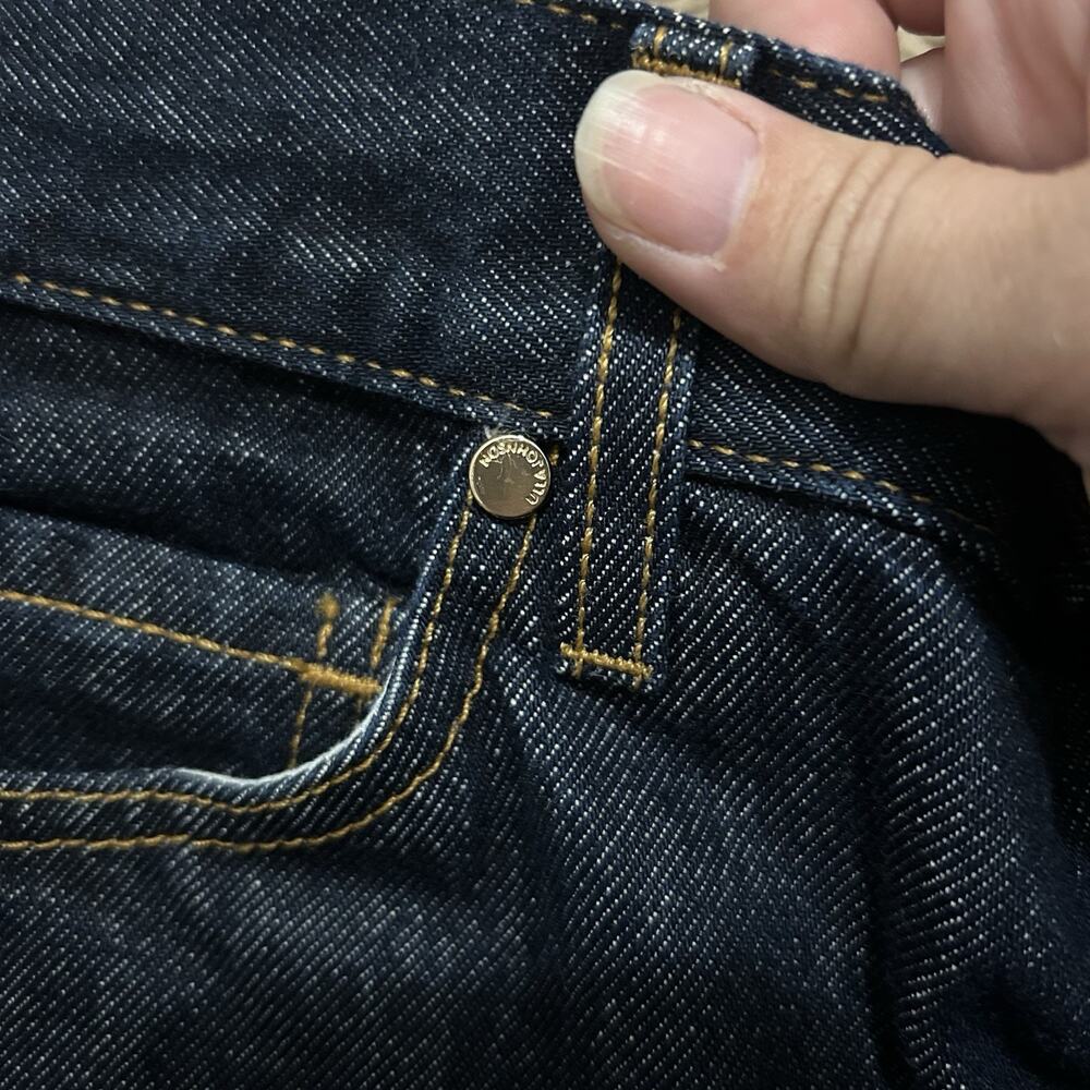 Ulla Johnson Denim Wide Leg Front & Back Seam Jeans Size 27 Dark Wash - Picture 6 of 10